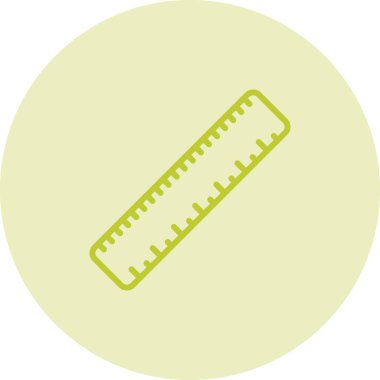 Düz cetvel ağ simgesi, vektör illüstrasyonu