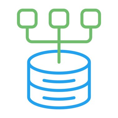 veritabanı vektörü ince çizgi simgesi