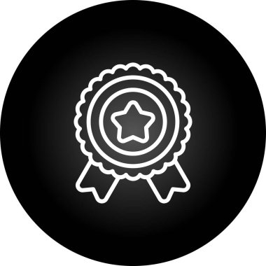 Madalya web simgesi vektör illüstrasyonu 