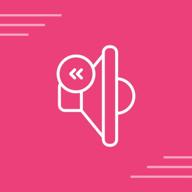 Beyaz çizgi hoparlörü simgesi uzun gölge arkaplanda izole edildi. Halkın ses simgesi. Halk sembolü. Halk kürsüsü. Halka açık. vektör illüstrasyonu