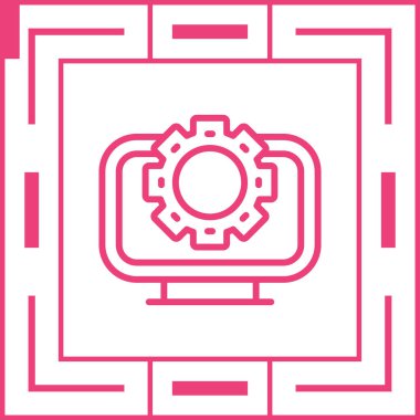 Masaüstü Bilgisayar Web simgesi vektör çizimi