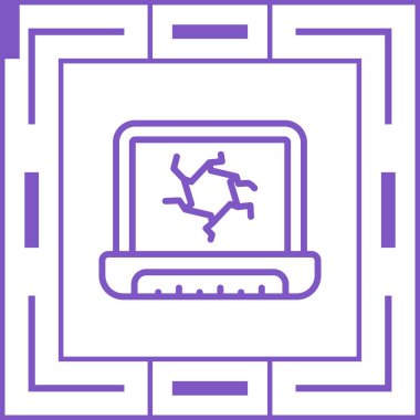 dizüstü bilgisayar simgesi web basit illüstrasyon