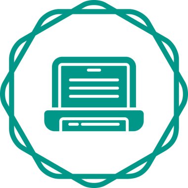 dizüstü bilgisayar simgesi web basit illüstrasyon