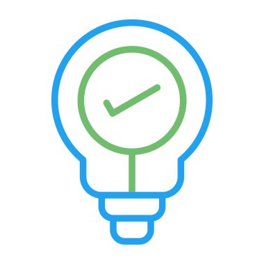 İşaretleme simgesine sahip ampul, vektör illüstrasyonu