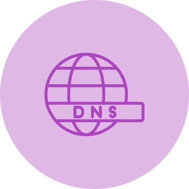 DNS Sunucu Web simgesi vektör çizimi