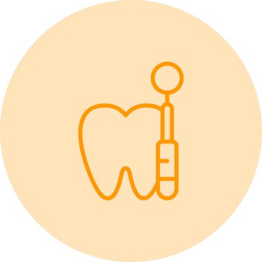 Diş hekimliği, diş ikonu, taslak tarzı. vektör illüstrasyonu 