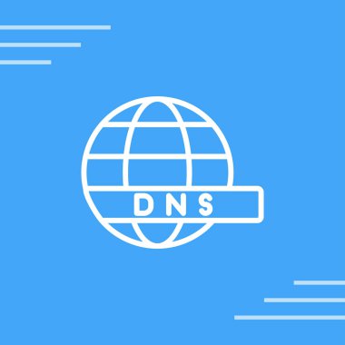 DNS Sunucu Web simgesi vektör çizimi