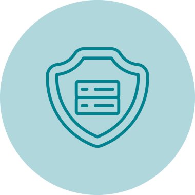 kalkan vektörü ince çizgi simgesi