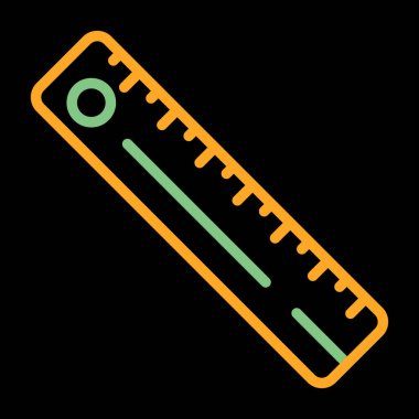 Düz cetvel ağ simgesi, vektör illüstrasyonu