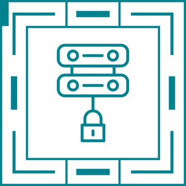 Sunucu Güvenliği Web simgesi vektör illüstrasyonu 