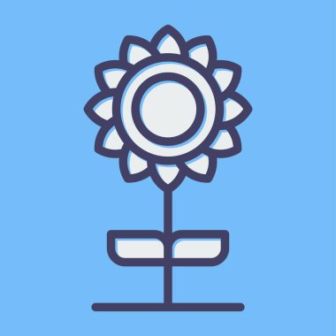 beautiful flower vector line icon