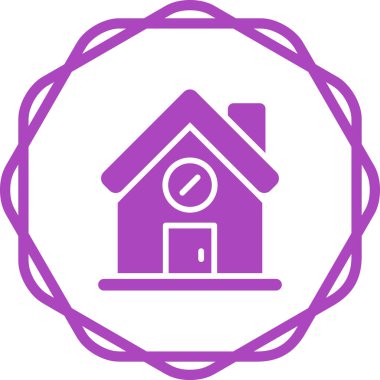 ev ikonu. vektör biçimi yuvarlak açılı düz ikonik sembol, mor renk, beyaz arkaplan.