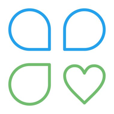 kalp vektörü ince simgesi