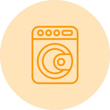 Çamaşır makinesi. Web simgesi basit illüstrasyon