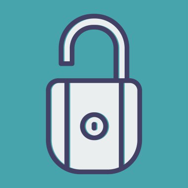 Kilidi aç. Web simgesi basit illüstrasyon