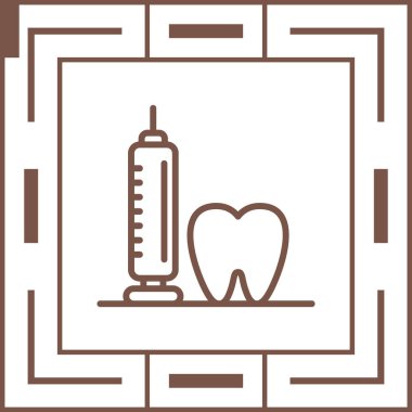 Diş sağlığı kliniği simgesi, vektör illüstrasyonu