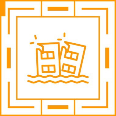 Bir bina simgesinin vektör illüstrasyonu