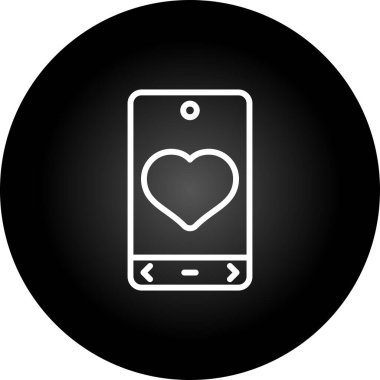Moda düz stil vektör mobil simgesi. aşk simgesi.