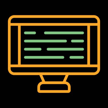 Masaüstü Bilgisayar Web simgesi vektör çizimi