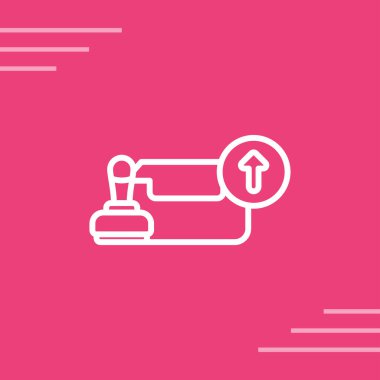 Renkli araba motoru simgesi renk arkaplanında izole edildi. Vektör İllüstrasyonu