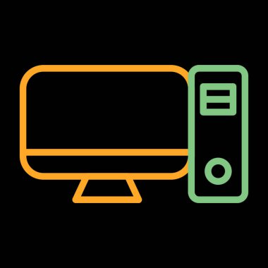 Masaüstü Bilgisayar Web simgesi vektör çizimi