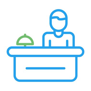 reception desk icon vector illustration