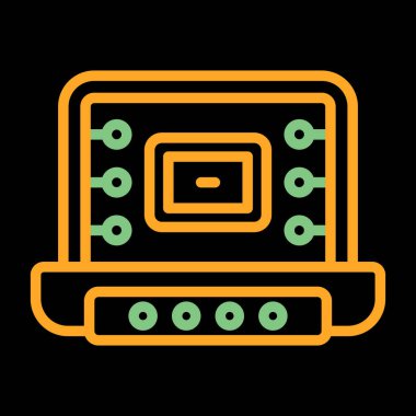 dizüstü bilgisayar simgesi web basit illüstrasyon