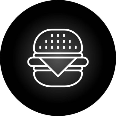 Hamburger ikonu vektör illüstrasyonu