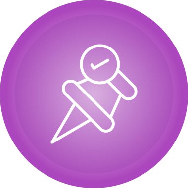 İşaretli web simgesi vektör illüstrasyonlu Pushpin