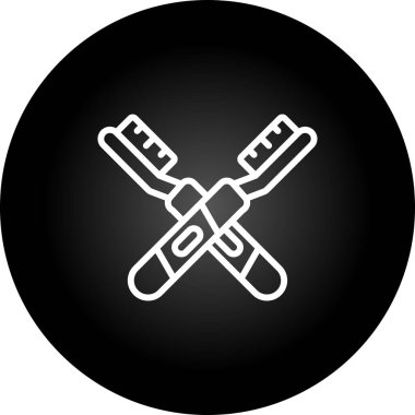 çapraz tornavida simgesi. Beyaz arkaplanda izole edilmiş herhangi bir web tasarımı için siyah vektör simgesinin basit çizimi