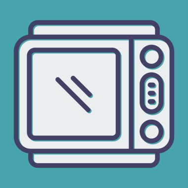 Mikrodalga. Web simgesi basit illüstrasyon