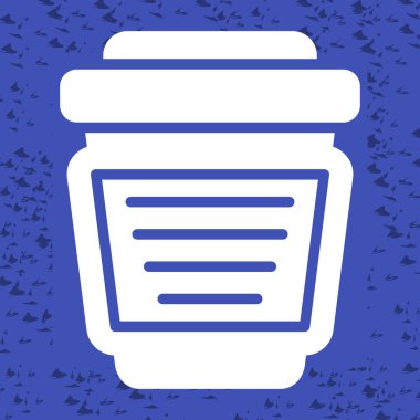 Mavi arka planda izole edilmiş yiyecek ikonu için mavi kutu. Yemek sembolü. vektör illüstrasyonu