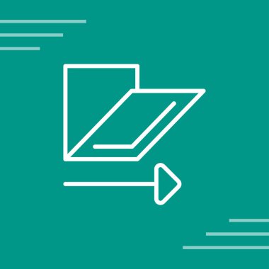 Yeşil arkaplanda izole edilmiş yeşil çizgi kağıt belge simgesi. Kağıt belge işareti. vektör illüstrasyonu