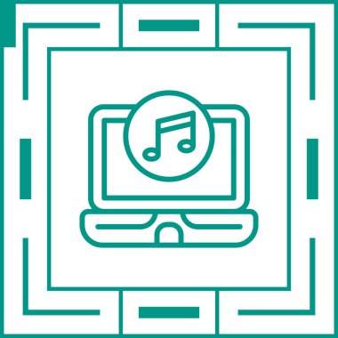 dizüstü bilgisayar simgesi web basit illüstrasyon