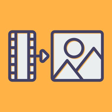 film kamera ikonu vektör illüstrasyonu