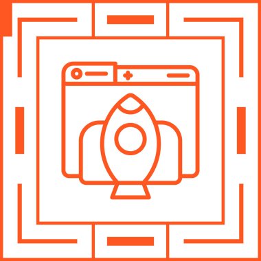 Roket. Web simgesi basit tasarım