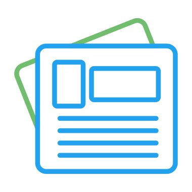 gazete simgesi, vektör illüstrasyonu