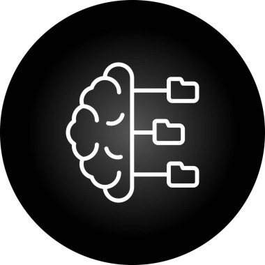 Beyin. Web simgesi basit illüstrasyon