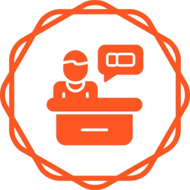 Müşteri servisi. Web simgesi basit illüstrasyon