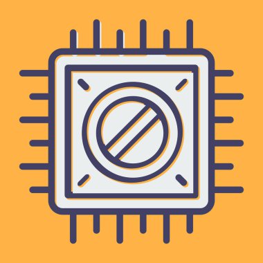 Moda biçimi izole edilmiş arkaplanda cpu simgesi