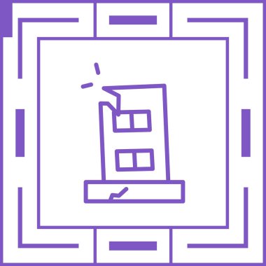 Tesis Hasar Web simgesi vektör çizimi