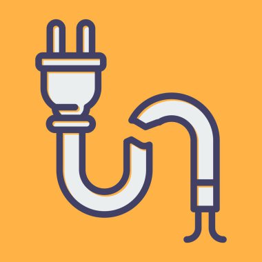 Kırık Kablo ağ simgesi vektör illüstrasyonu 