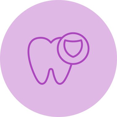 Diş hekimliği, diş ikonu, taslak tarzı. vektör illüstrasyonu 