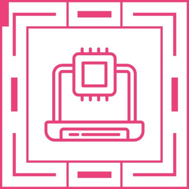 dizüstü bilgisayar simgesi web basit illüstrasyon