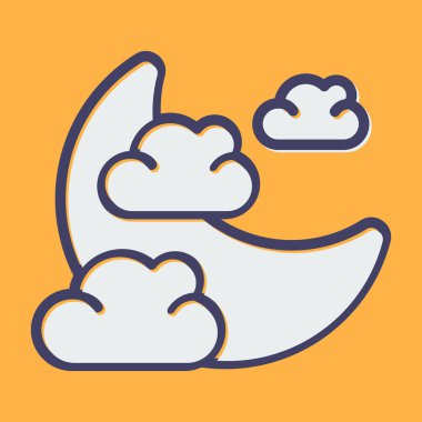 Ay ağ simgesinin vektör illüstrasyonu