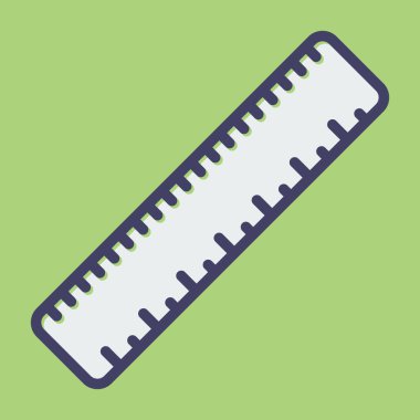 Düz cetvel ağ simgesi, vektör illüstrasyonu