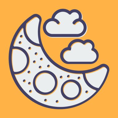 Ay ağ simgesinin vektör illüstrasyonu