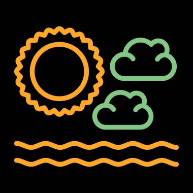 güzel hava kabartma vektör simgesi