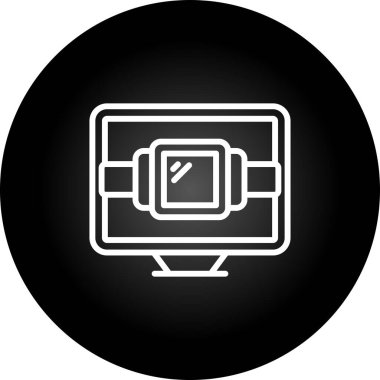 Bilgisayar simgesi. Web için basit dijital vektör simgeleri çizimi