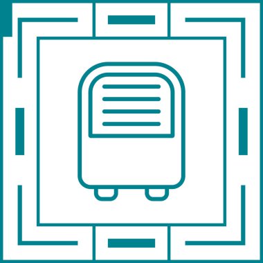 Taşınabilir Klima Ağ ikonu vektör illüstrasyonu 